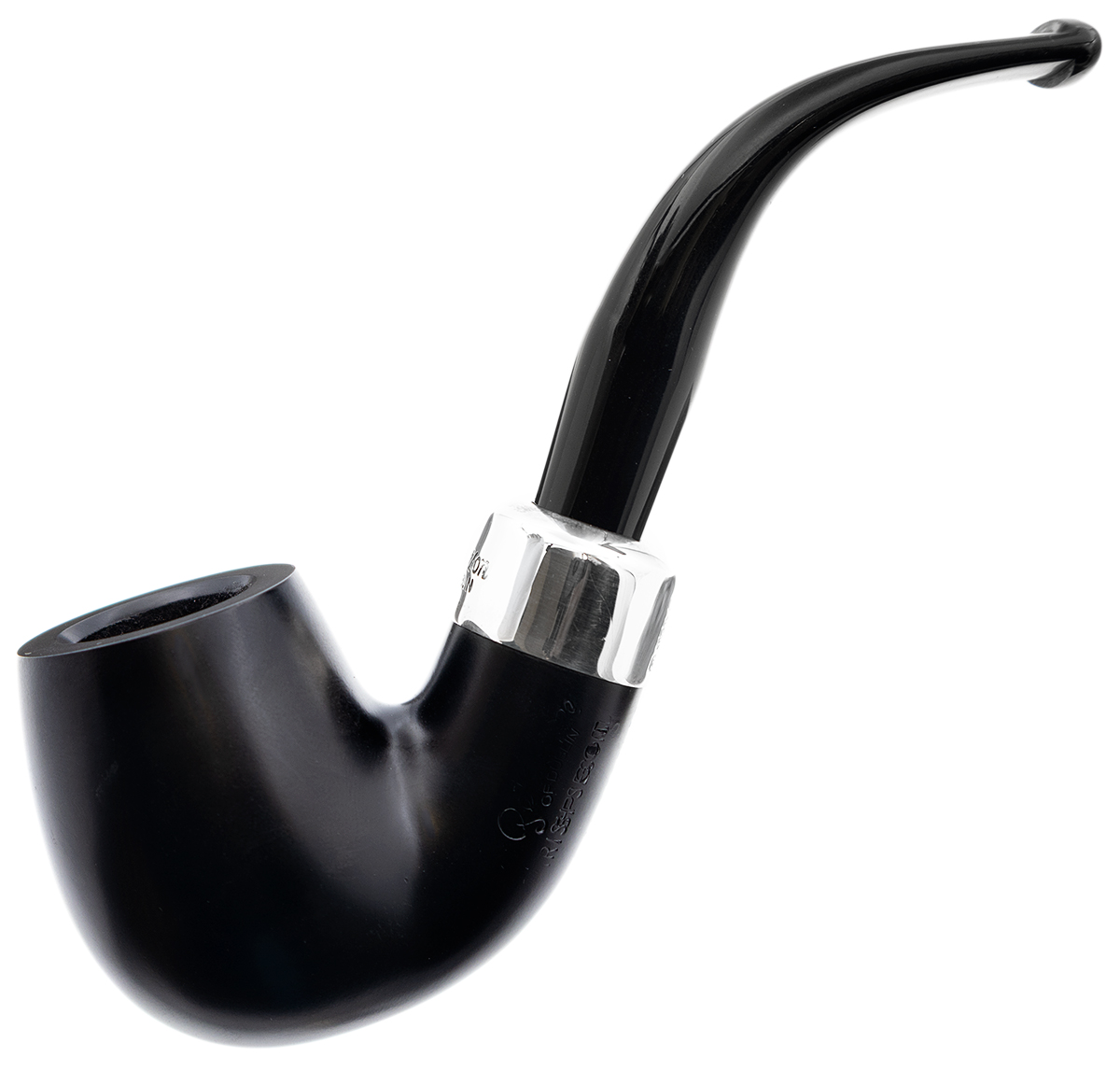 Irish Seconds Smooth Bent Billiard with Silver Army Mount Fishtail (2)