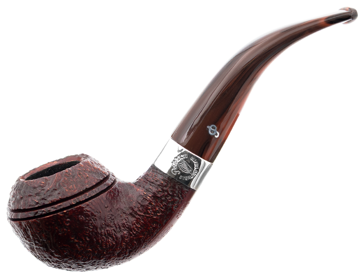 Irish Seconds Sandblasted Rhodesian with Silver Band Fishtail (2) (9mm)