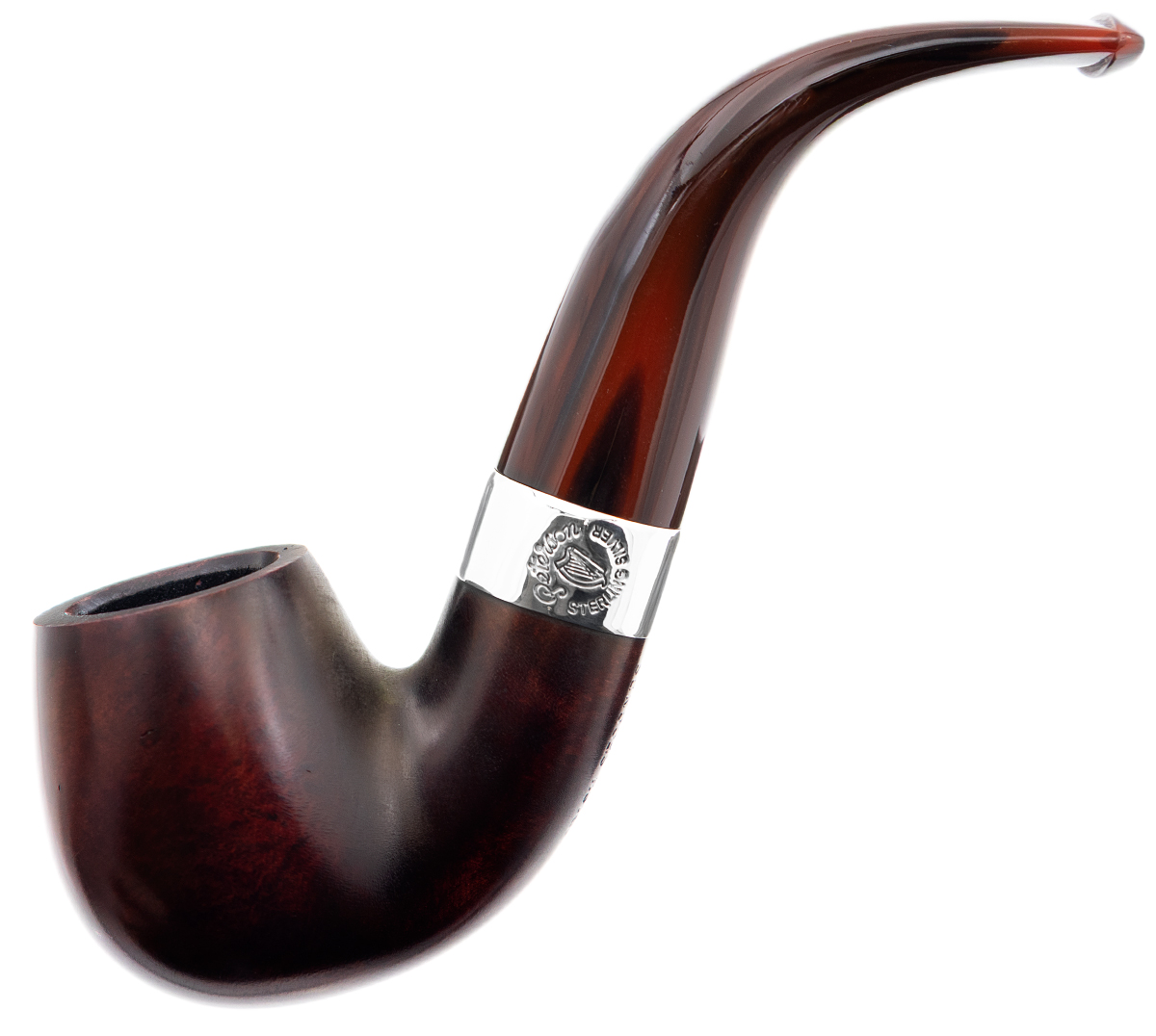 Irish Seconds Smooth Bent Billiard with Silver Band Fishtail (2)