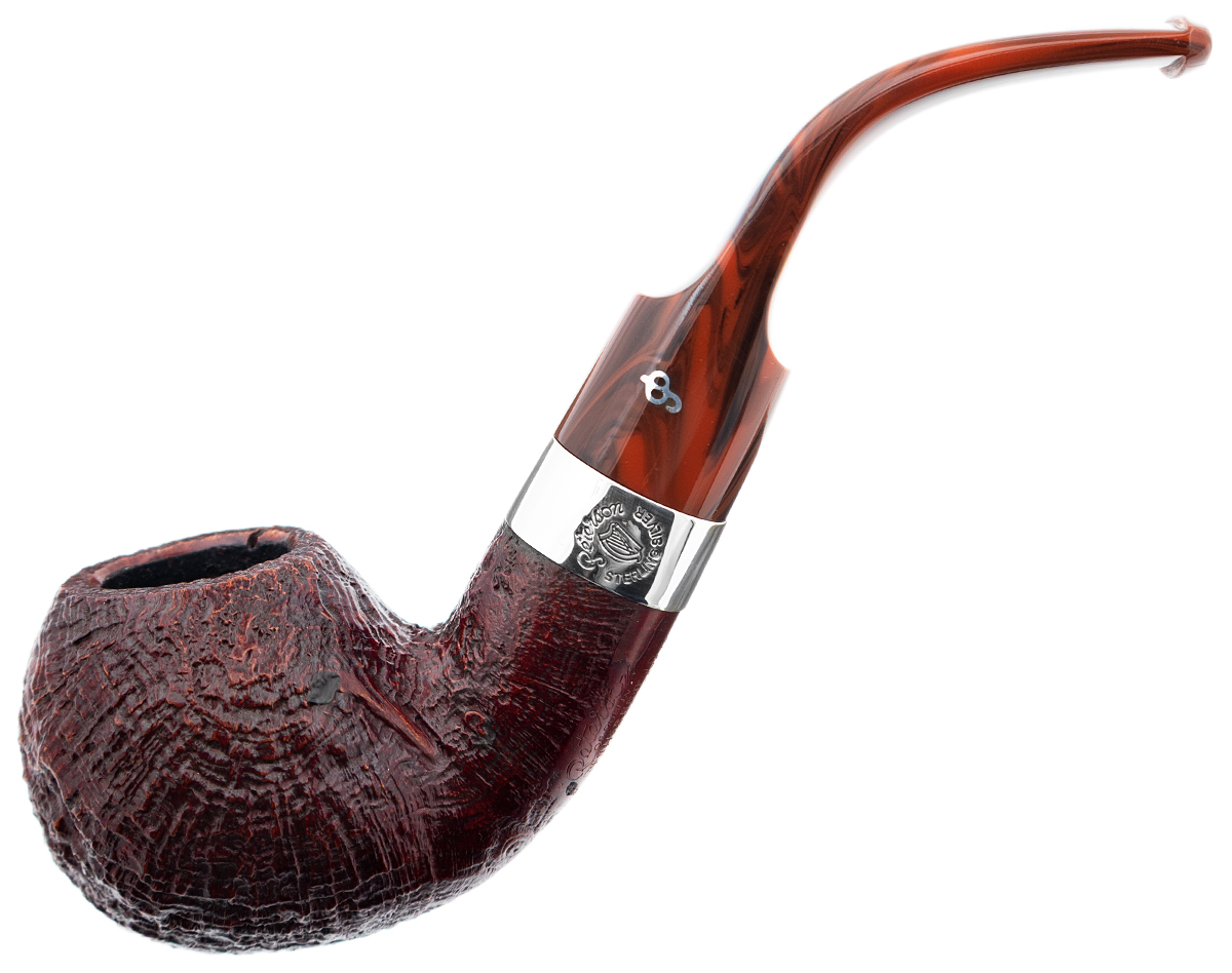 Irish Seconds Sandblasted Bent Apple with Silver Band Fishtail (2)
