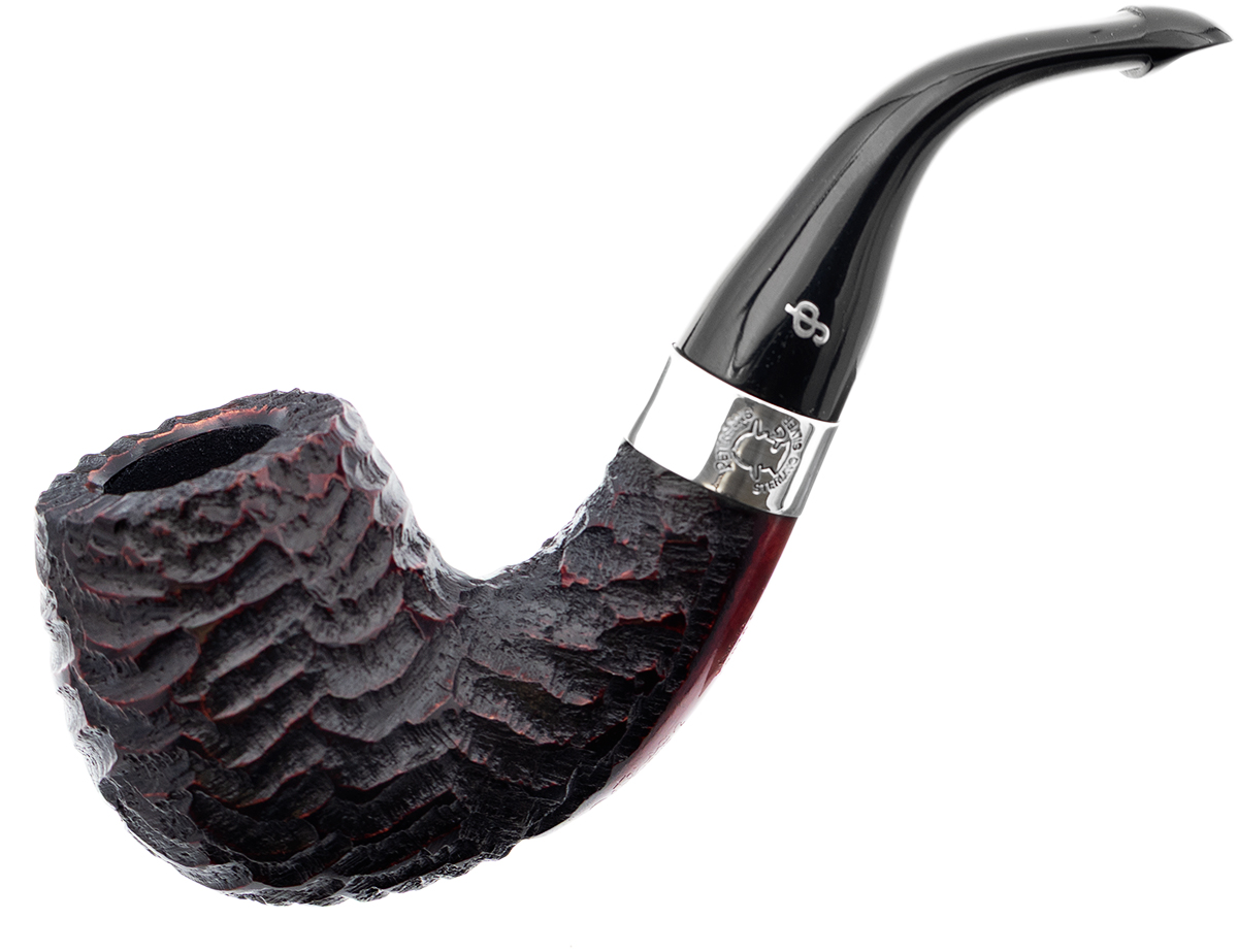 Irish Seconds Rusticated Bent Billiard with Silver Army Mount P-Lip (2) (9mm)