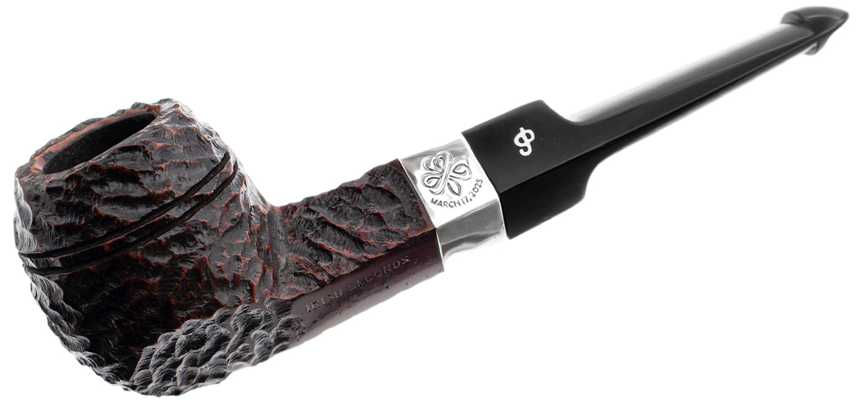 Irish Seconds Rusicated Bulldog with Silver Band P-Lip (2) (9mm)