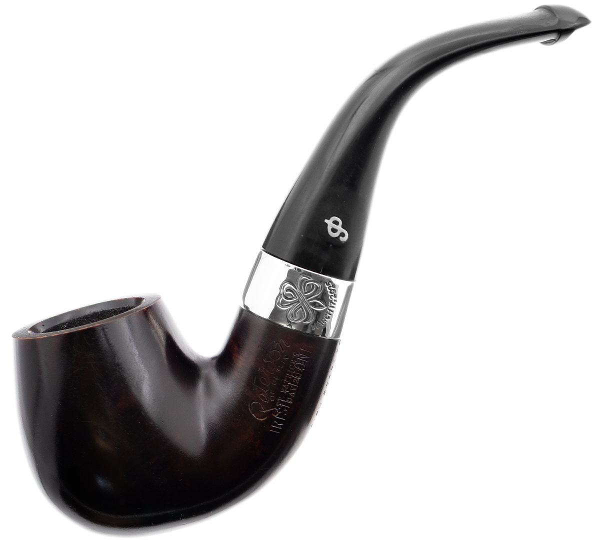 Irish Seconds Smooth Bent Billiard with Silver Band P-Lip (2) (9mm)