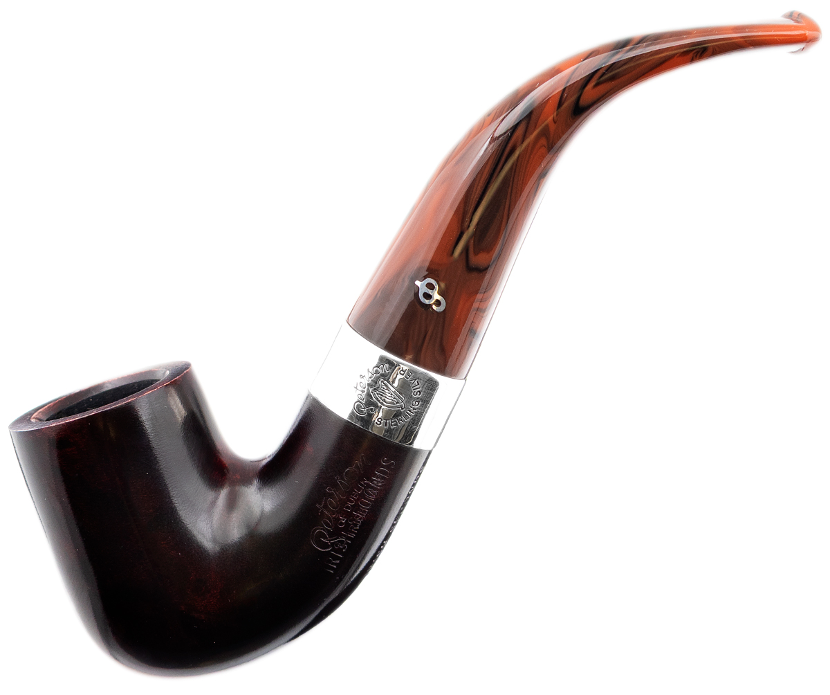 Irish Seconds Smooth Bent Billiard with Silver Band Fishtail (2)