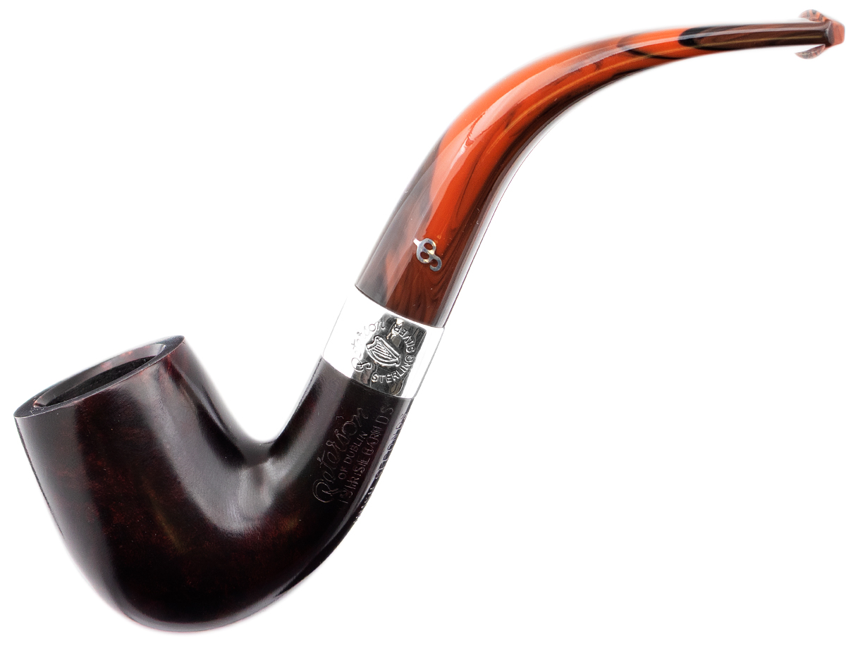 Irish Seconds Smooth Bent Billiard with Silver Band Fishtail (2)