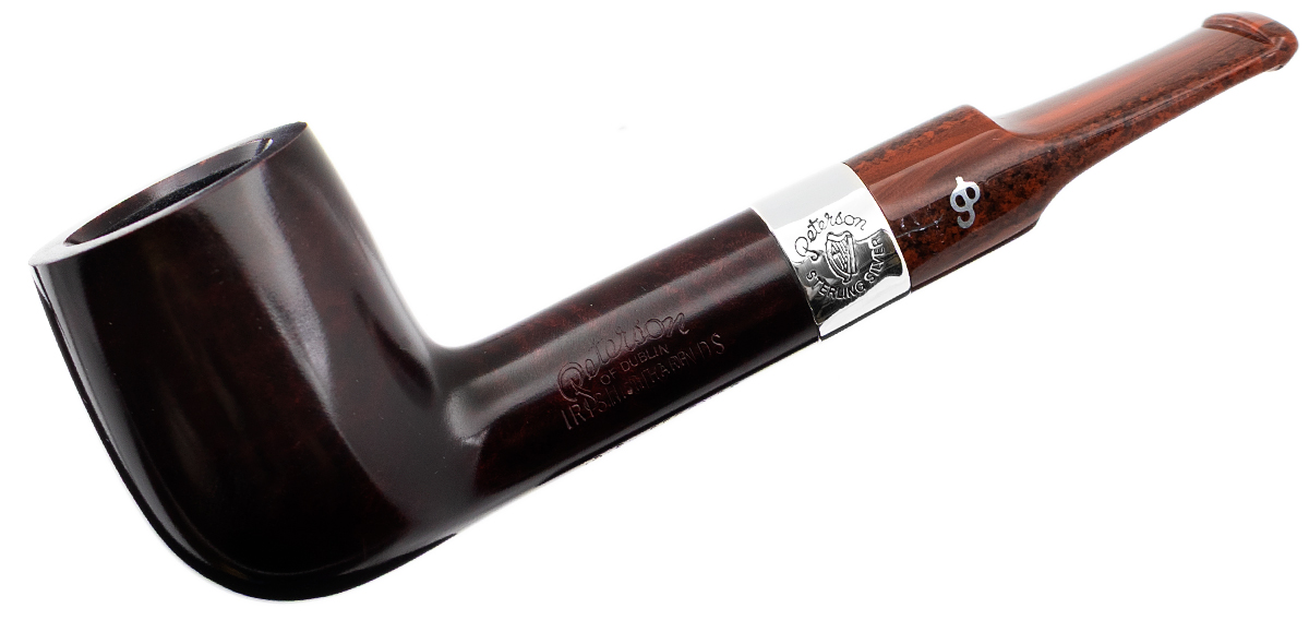 Irish Seconds Smooth Billiard with Silver Band Fishtail (2) (9mm)