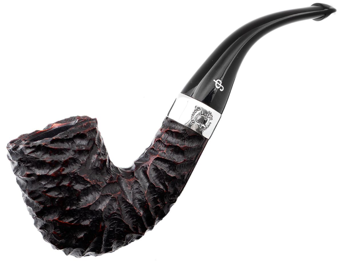 Irish Seconds Rusticated Bent Billiard with Silver Band P-Lip (2)