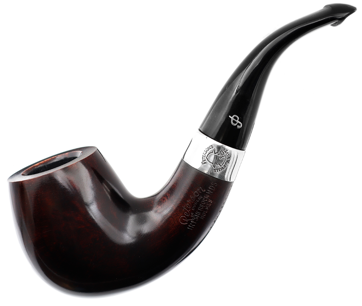 Irish Seconds Smooth Bent Billiard with Silver Band P-Lip (2)