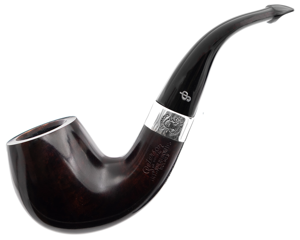 Irish Seconds Smooth Bent Billiard with Silver Band P-Lip (2)