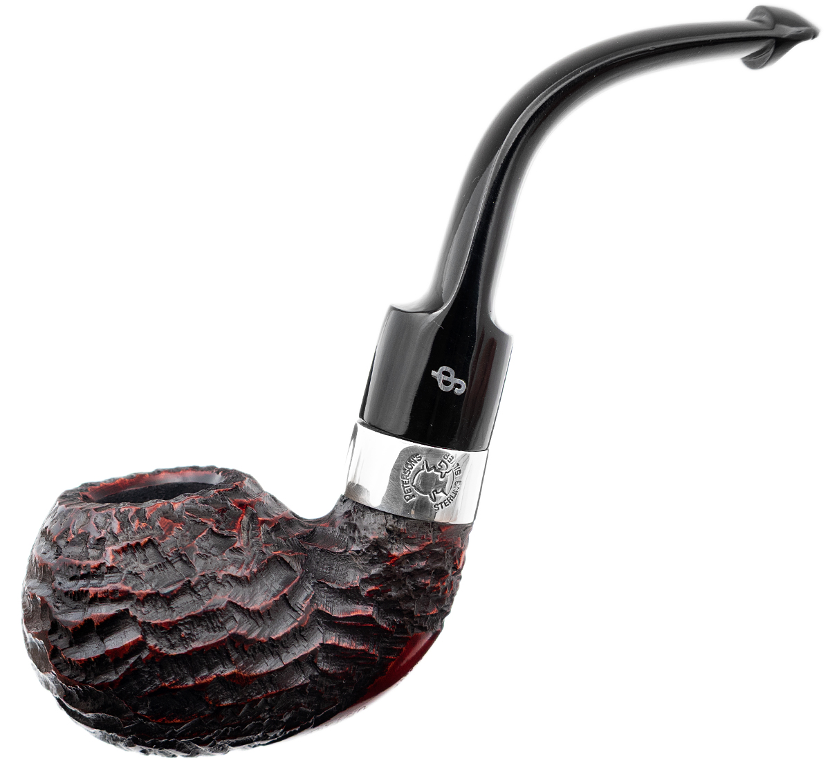 Irish Seconds Rusticated Bent Apple with Silver Band P-Lip (2) (9mm)
