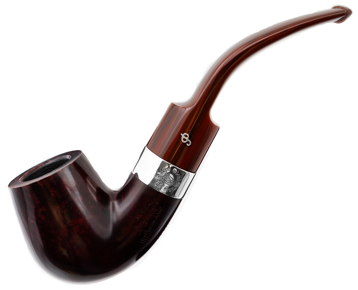 Irish Seconds Smooth Bent Billiard with Silver Band Fishtail (2)