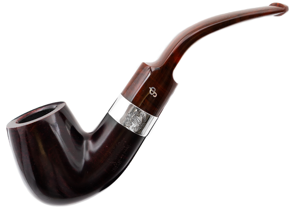 Irish Seconds Smooth Bent Billiard with Silver Band Fishtail (2)