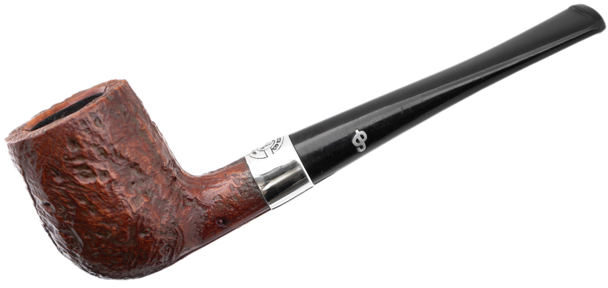 Irish Seconds Sandblasted Billiard with Silver Band Fishail (2)