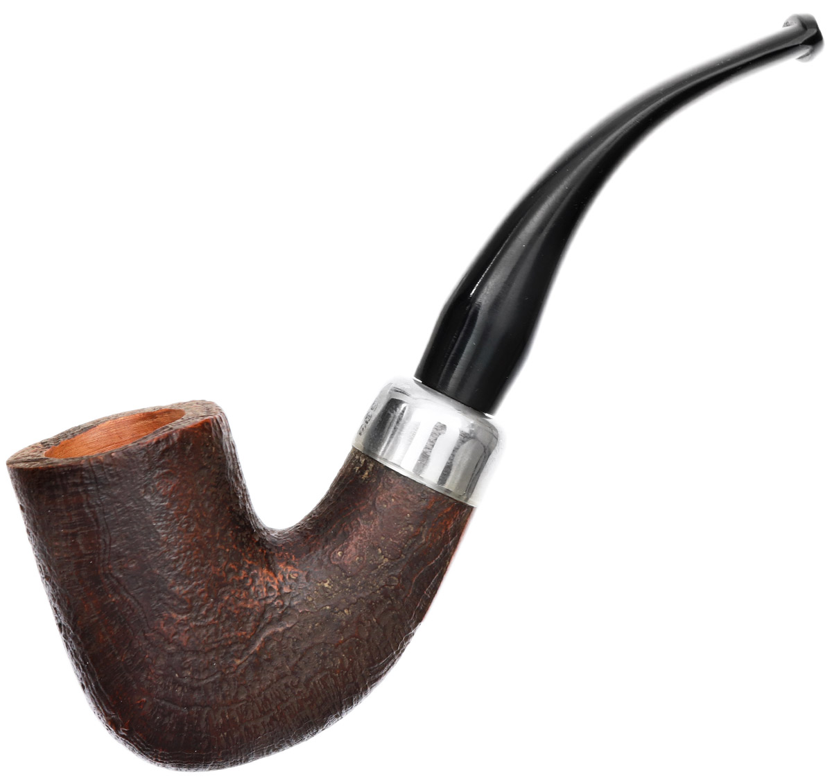 Genod Sandblasted Bent Billiard with Silver Army Mount (9mm)