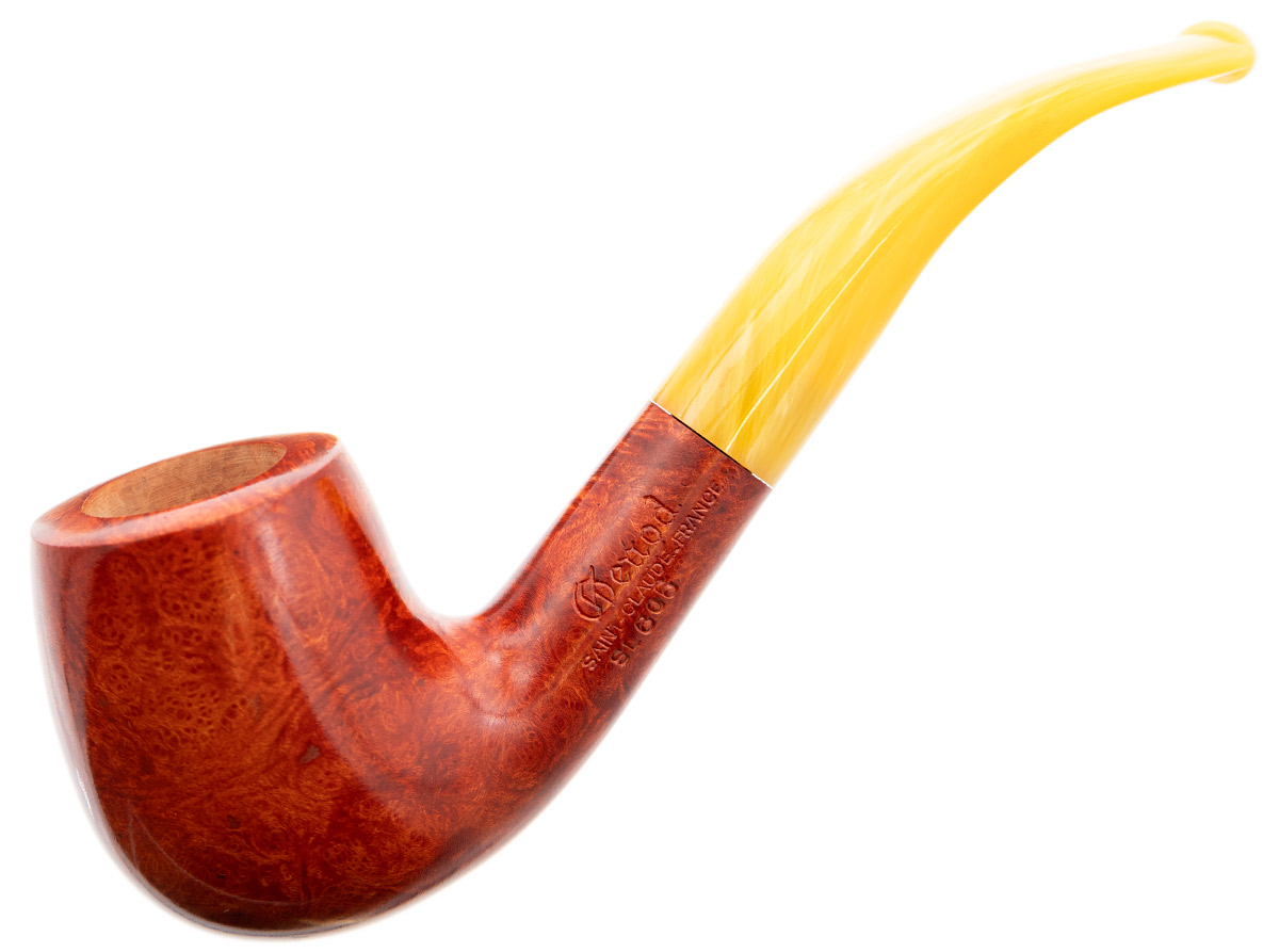 Genod Soleil Levant Smooth Bent Billiard with Yellow Lucite (606) (9mm)