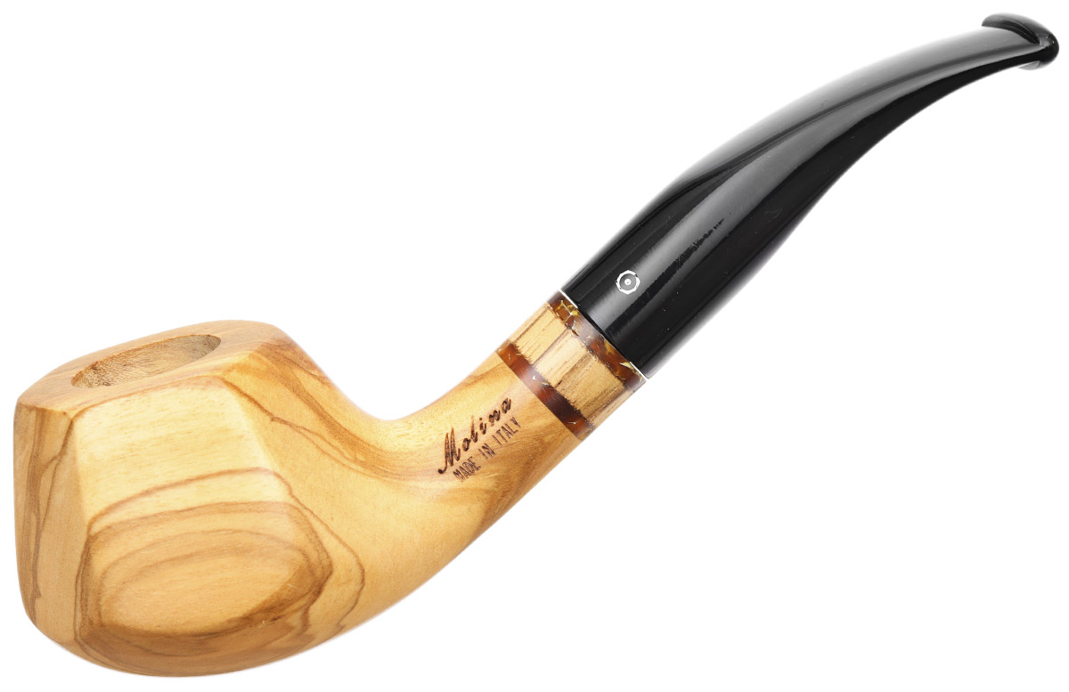 Molina Zebrano Olivewood Paneled Bent Brandy (9mm)