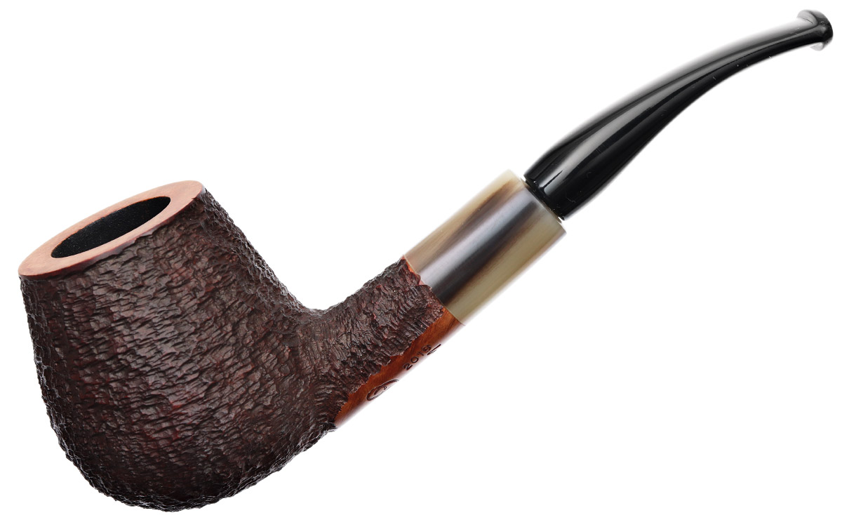 American Estates Randy Wiley Partially Rusticated Bent Brandy with Horn (Pipes & Tobaccos Magazine Pipe of the Year) (16-50) (2016) (Unsmoked)