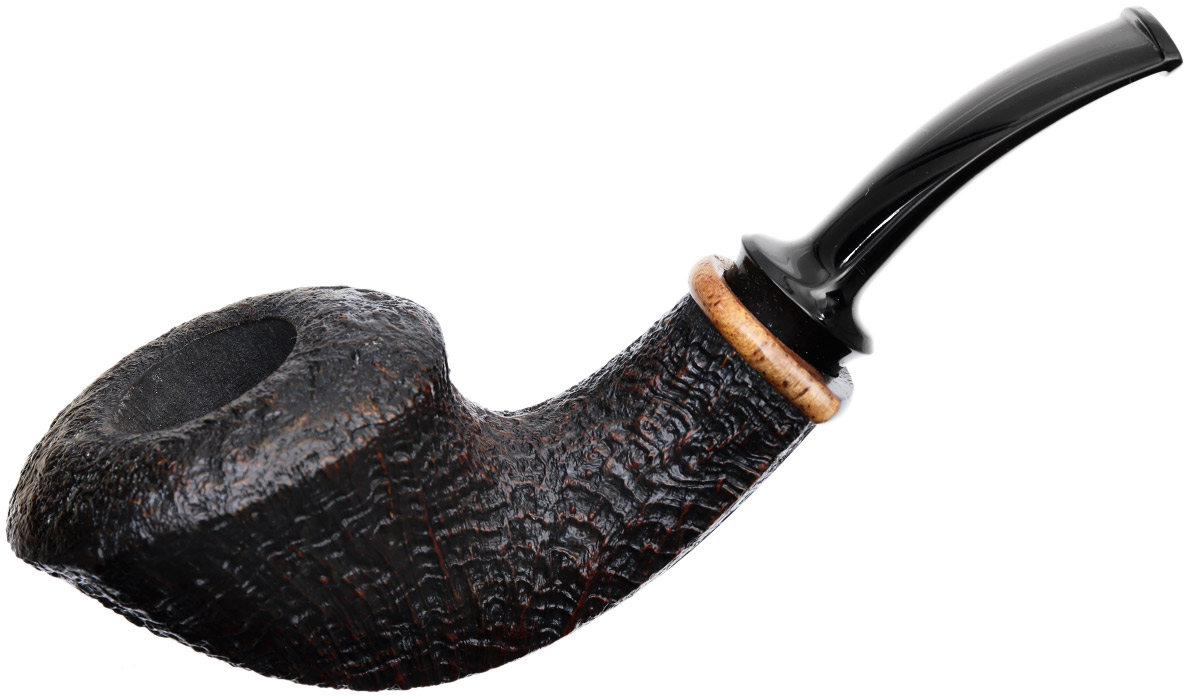 Estate Tobacco Pipes: American Estates Jody Davis Sandblasted Bent 