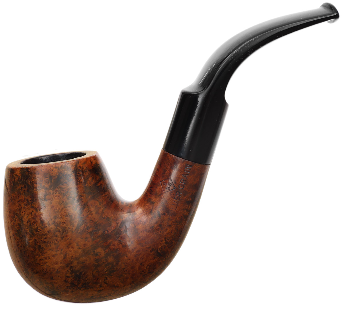 English Estates BBB Silver Grain Smooth Bent Billiard (307S) (Replacement Stem)