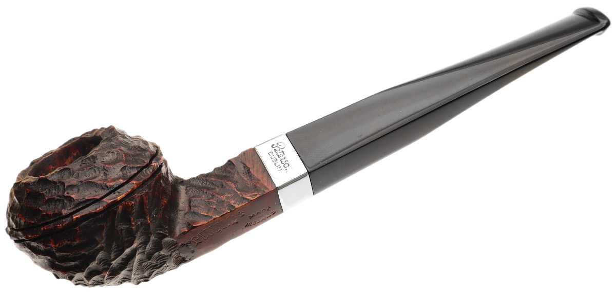 Irish Estates Peterson Junior Rusticated Nickel Mounted Straight Bulldog (Fishtail)
