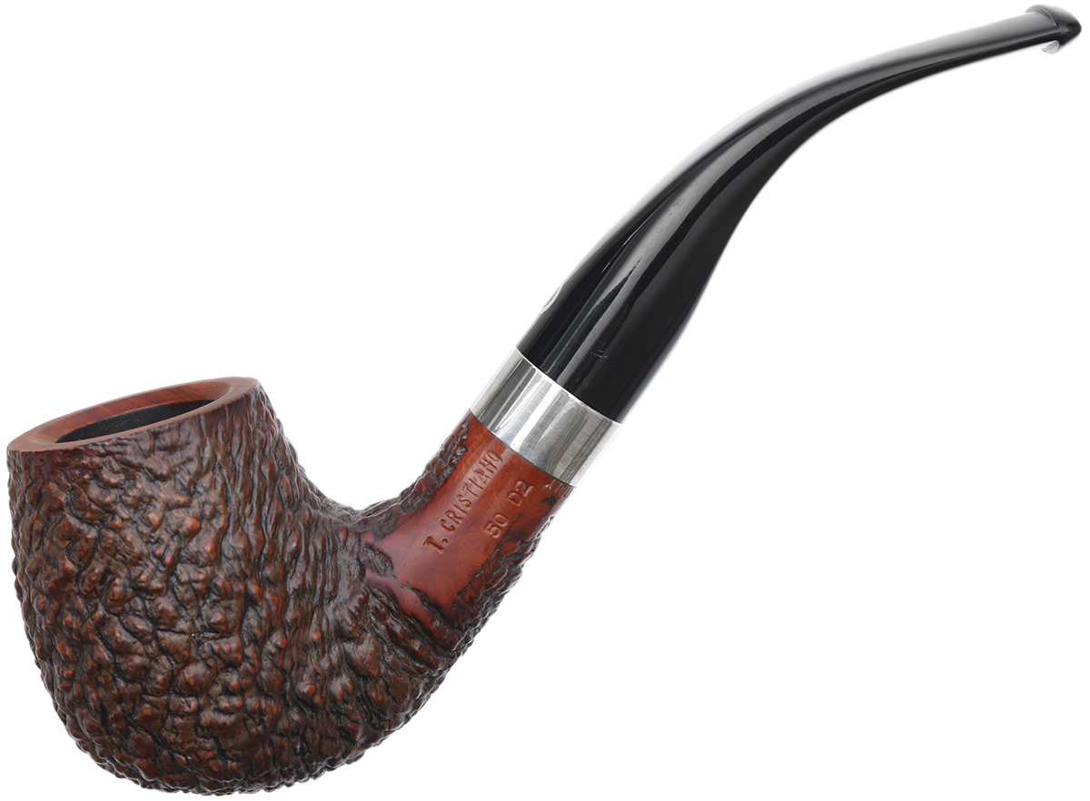 Italian Estates T. Cristiano Metamorfosi Rusticated Bent Billiard with Silver (50) (D2) (9mm) (Unsmoked)