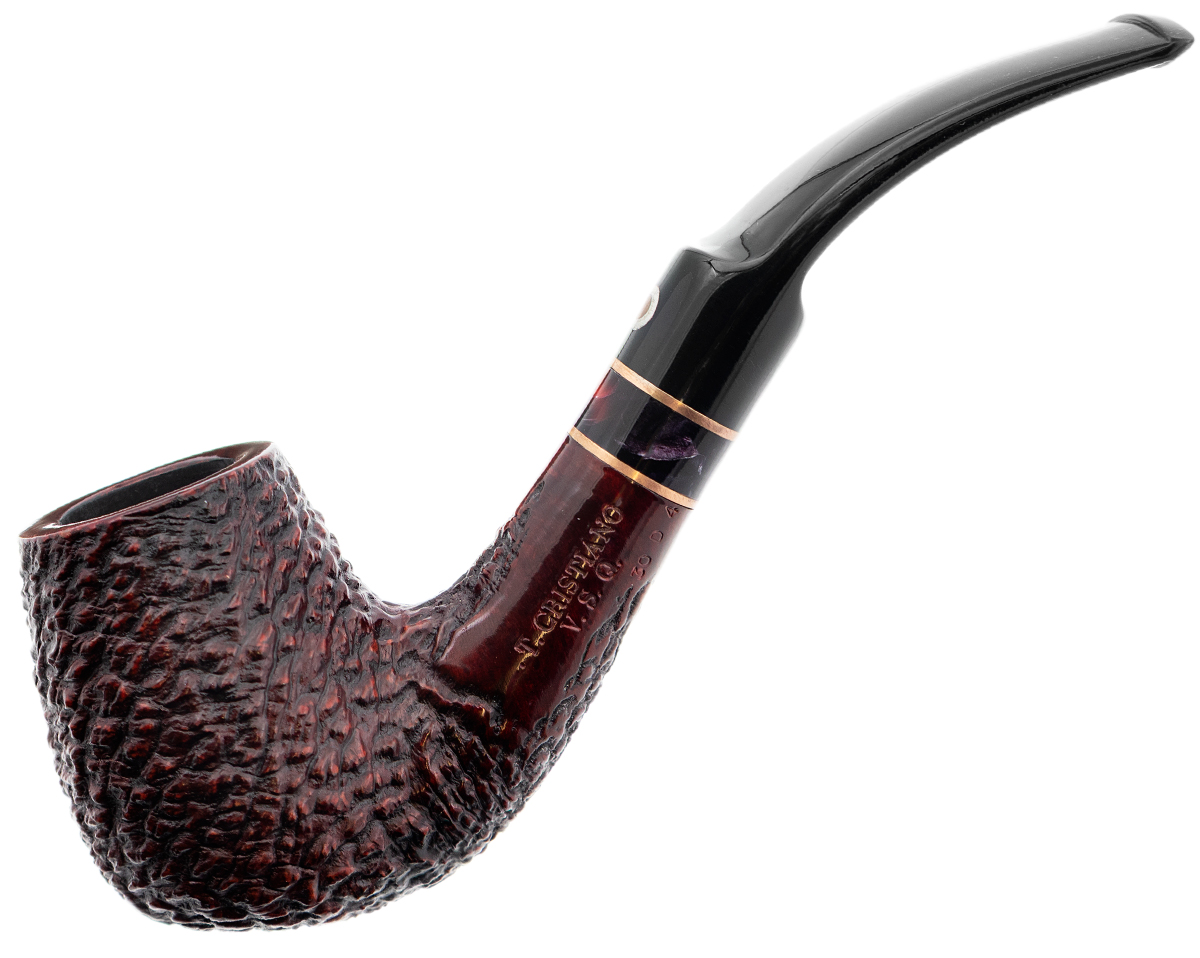 Italian Estates T. Cristiano Rusticated Bent Billiard (V.S.Q.) (30 D 4) (Unsmoked)