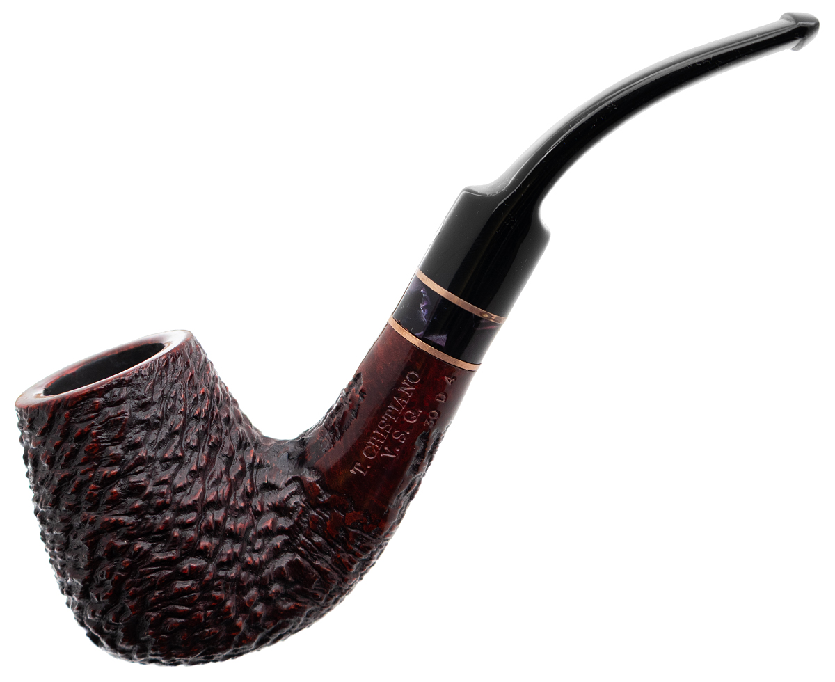 Italian Estates T. Cristiano Rusticated Bent Billiard (V.S.Q.) (30 D 4) (Unsmoked)
