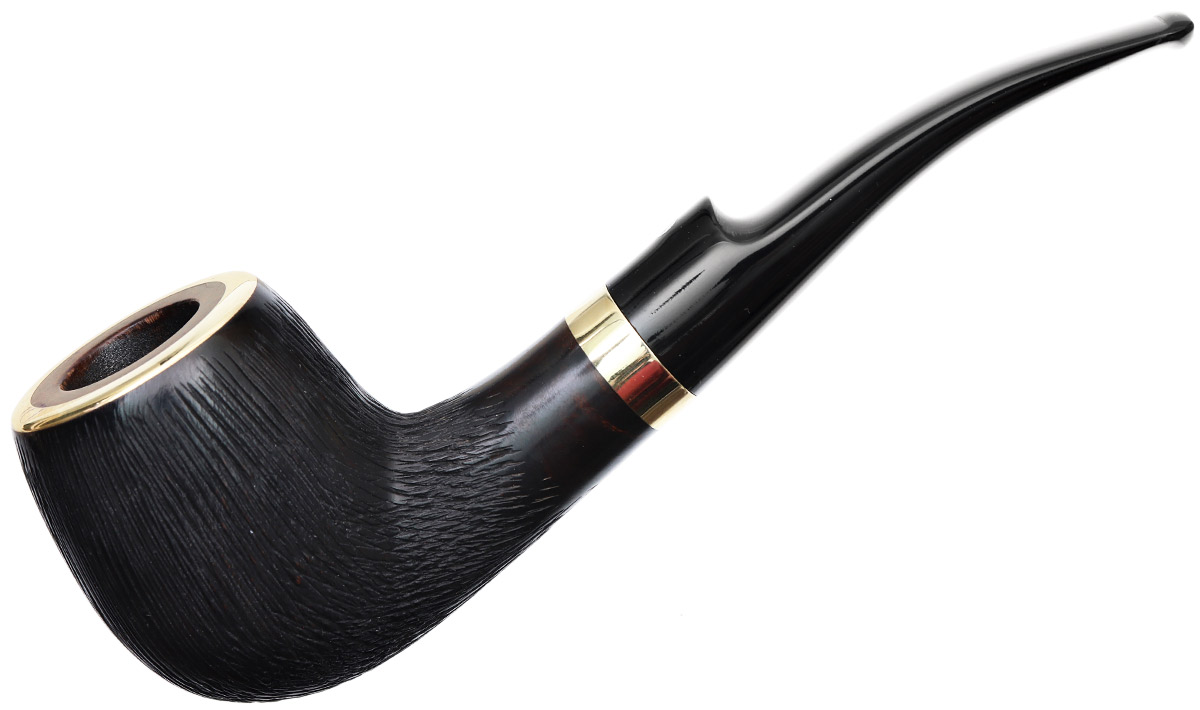 Misc. Estates Prammer Rusticated Bent Brandy with Brass (9mm)