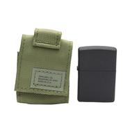 Lighters Zippo Black Crackle with Green Nylon Pouch