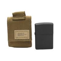 Lighters Zippo Black Crackle with Brown Tan Nylon Pouch
