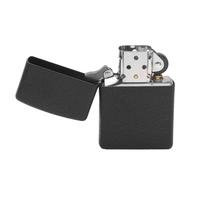 Lighters Zippo Black Crackle with Brown Tan Nylon Pouch