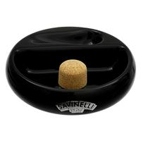 Ashtrays Savinelli Ceramic 1 Pipe Round Ashtray W/ Cork Pipe Knocker Black