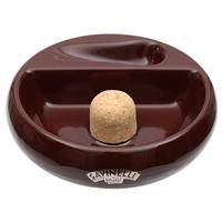 Ashtrays Savinelli Ceramic 1 Pipe Round Ashtray W/ Cork Pipe Knocker Maroon