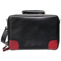 Stands & Pouches Claudio Albieri Italian Leather Elegance 4 Pipe Bag Black/Red