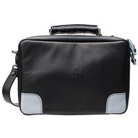 Stands & Pouches Claudio Albieri Italian Leather Elegance 4 Pipe Bag Black/Grey