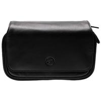 Pipe Accessories Smokingpipes Leather 3 Pipe Bag with Tobacco Pouch Black