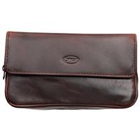 Stands & Pouches Chacom Leather 2 Pipe Case with Pouch Retro Brown