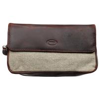 Stands & Pouches Chacom Leather and Canvas 2 Pipe Bag