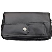 Stands & Pouches Chacom Leather 2 Pipe Bag Combo Pouch Black