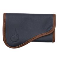 Stands & Pouches Claudio Albieri Italian Leather Roll Up Tobacco Pouch Dark Blue/Chestnut