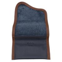 Stands & Pouches Claudio Albieri Italian Leather Roll Up Tobacco Pouch Dark Blue/Chestnut