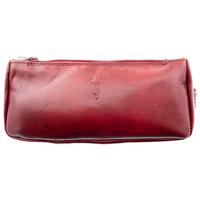 Stands & Pouches Savinelli Leather 1 Pipe Combo Pouch Zip Burgundy