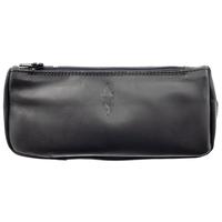 Stands & Pouches Savinelli Leather 1 Pipe Combo Pouch Zip Black
