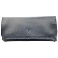 Stands & Pouches Savinelli Leather 1 Pipe Combo Pouch Buttons Blue