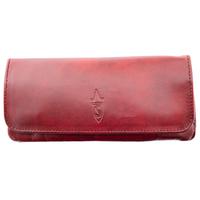 Stands & Pouches Savinelli Leather 1 Pipe Combo Pouch Buttons Burgundy
