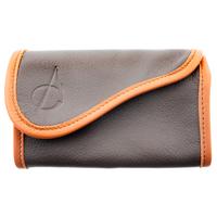 Stands & Pouches Claudio Albieri Italian Leather Double Roll Up Tobacco Pouch Chocolate/Russet