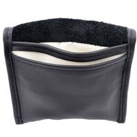Stands & Pouches Claudio Albieri Italian Leather Double Roll Up Tobacco Pouch Black