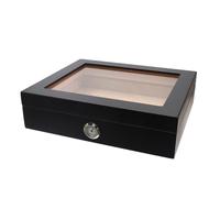 Humidors & Travel Cases Medium Desk Cigar Glass Display Humidor (20 cigar) Black