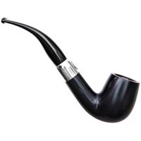 Savinelli 130th Anniversary Black Smooth Bent Billiard (9mm)