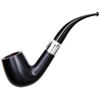 Savinelli 130th Anniversary Black Smooth Bent Billiard (9mm)